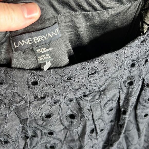 Lane Bryant Short-Sleeve Convertible Dress Black Eyelet Plus Size 18/20 NWT - Picture 5 of 8